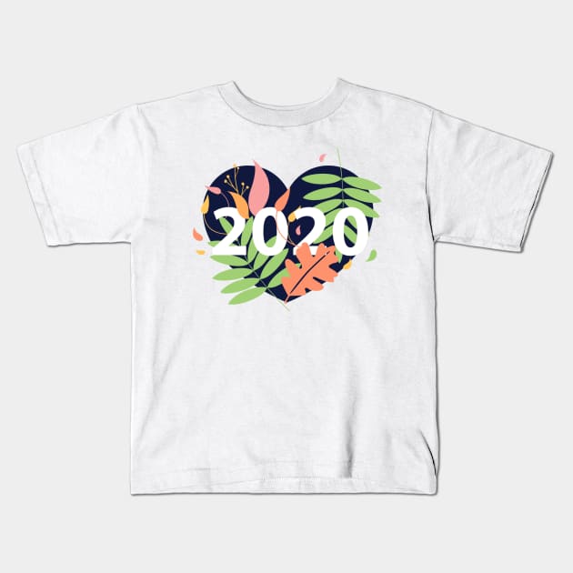 Happy new year 2020 Kids T-Shirt by zeevana